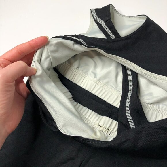 𝅺matrix Racerback Flared White Stitched Black Active Stretchy Tank Top SIZE XS - Picture 7 of 11